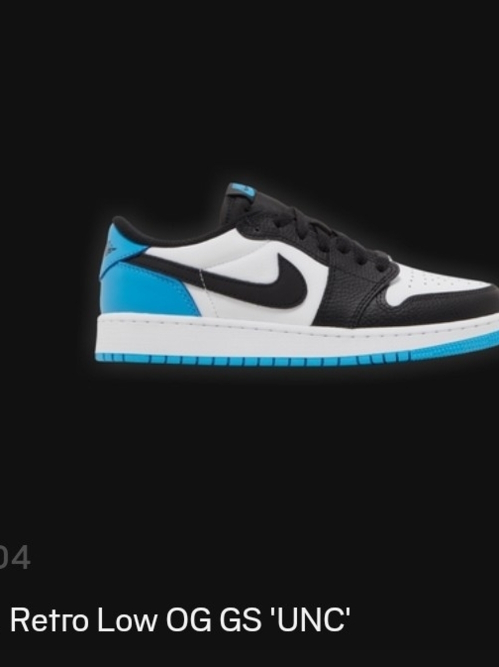 Nike Air Jordan 1 Retro Low OG GS 'UNC' - White Black University Blue